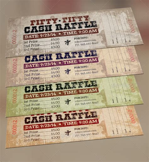 Raffle Ticket Templates in PSD .